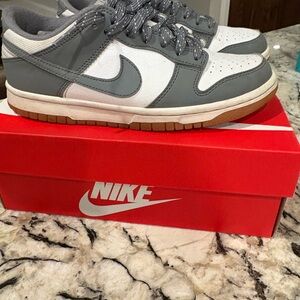 Nike Gray and White Low-Top Sneakers